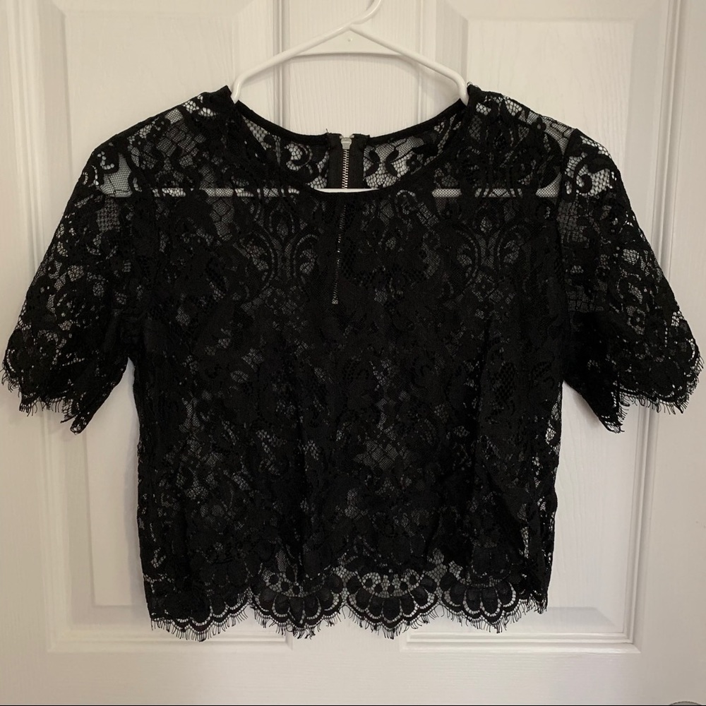lace black shirt